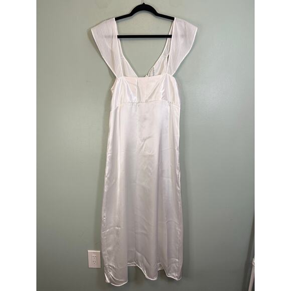Biconf Satin Nightgown Dress Robe Set Women 52 White Bridal Nightwear ITALY NWT - Picture 3 of 16
